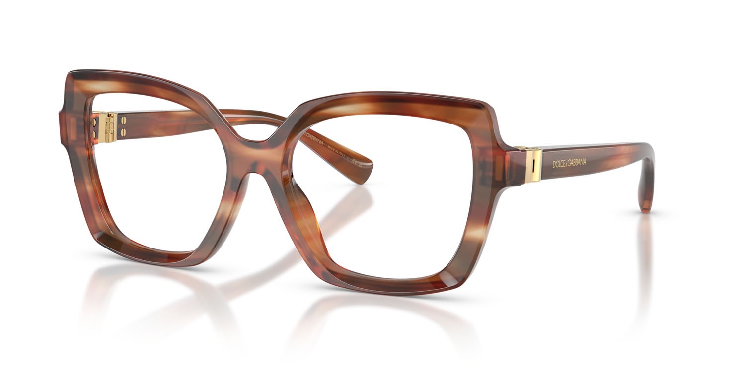 Eyeglasses Dolce & Gabbana DG 3413 (3221) color striato marrone shape butterfly lenses lente demo