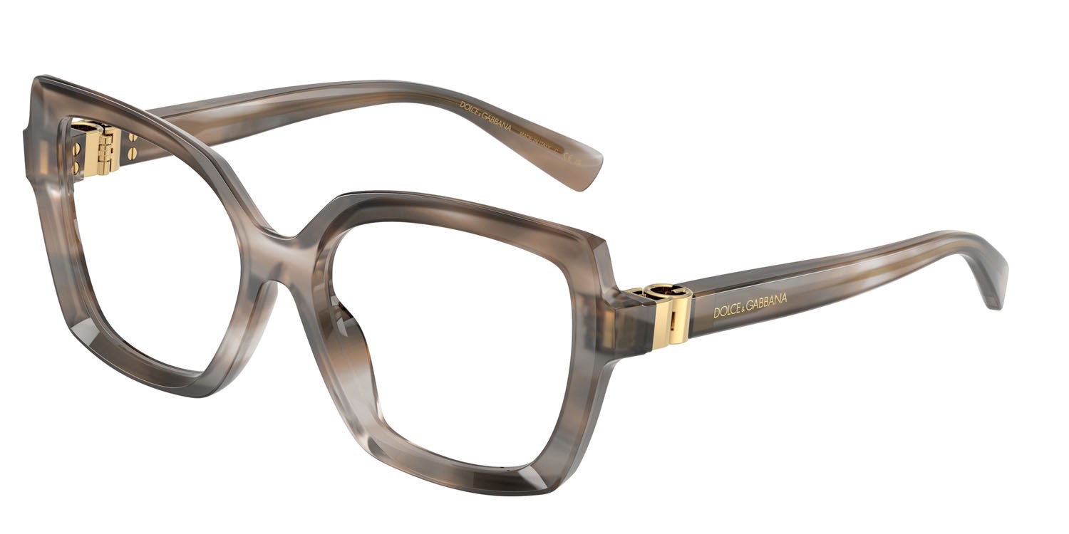 Eyeglasses Dolce & Gabbana DG 3413 (3449) color striato grigio shape butterfly lenses lente demo