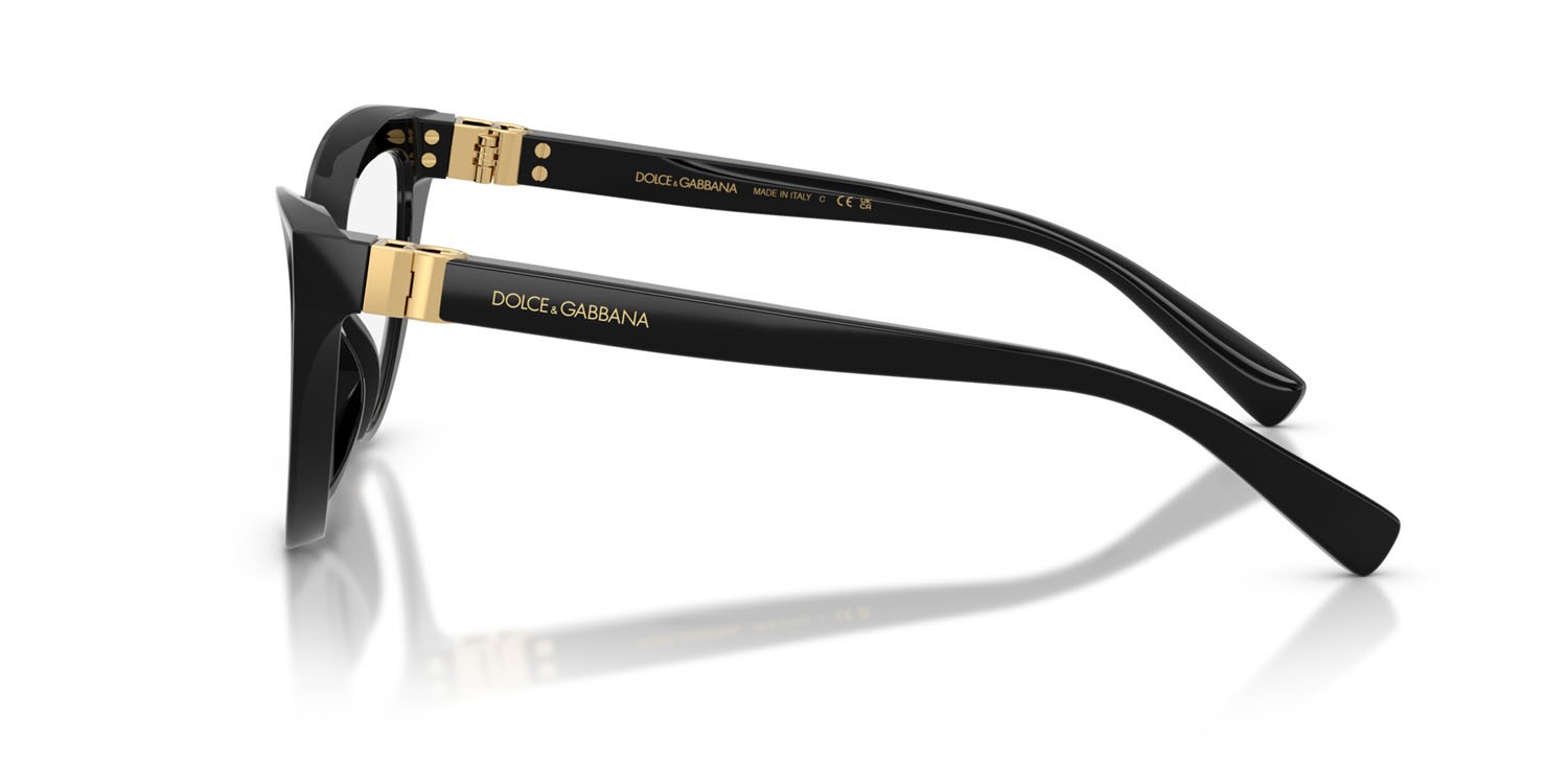 Occhiali da vista Dolce & Gabbana DG 3414 (501) colore nero forma cat eye lenti lente demo
