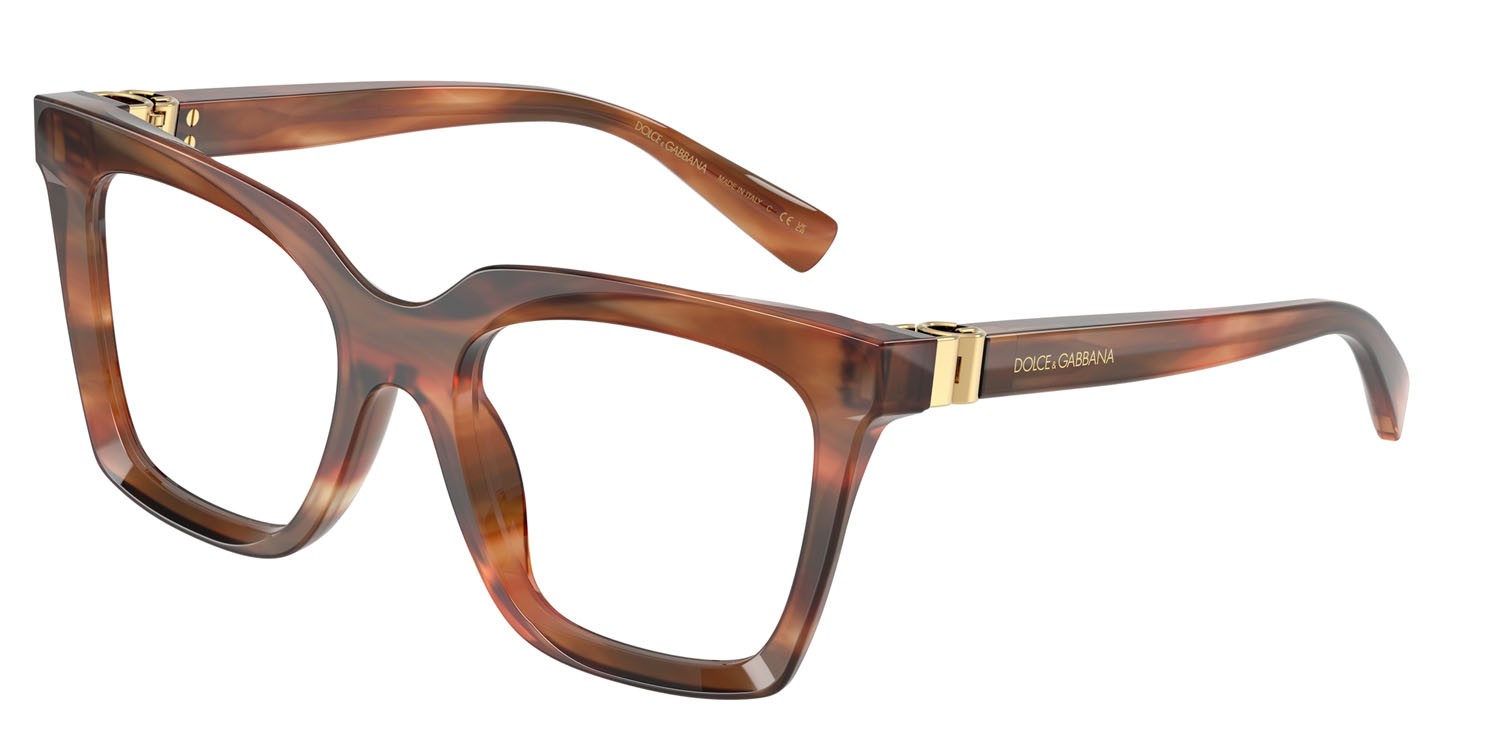 Eyeglasses Dolce & Gabbana DG 3417 (3221) color striato marrone shape square lenses lente demo