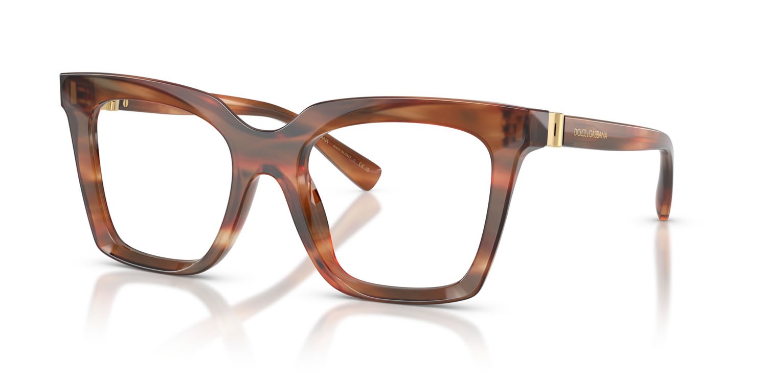 Eyeglasses Dolce & Gabbana DG 3417 (3221) color striato marrone shape square lenses lente demo