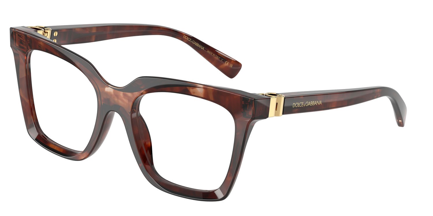 Eyeglasses Dolce & Gabbana DG 3417 (3222) color havana rosso scuro shape square lenses lente demo
