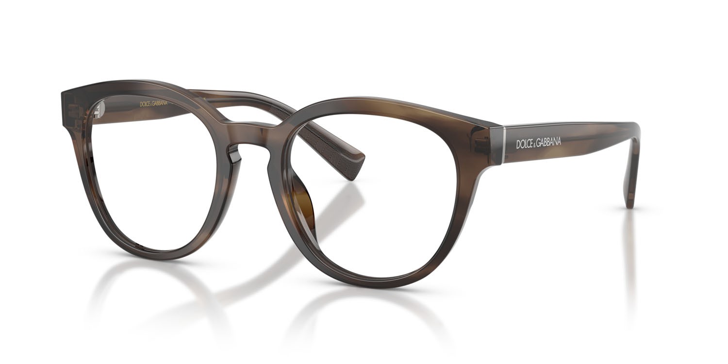 Eyeglasses Dolce & Gabbana DG 3421 (3200) color tabacco striato shape pantos lenses lente demo