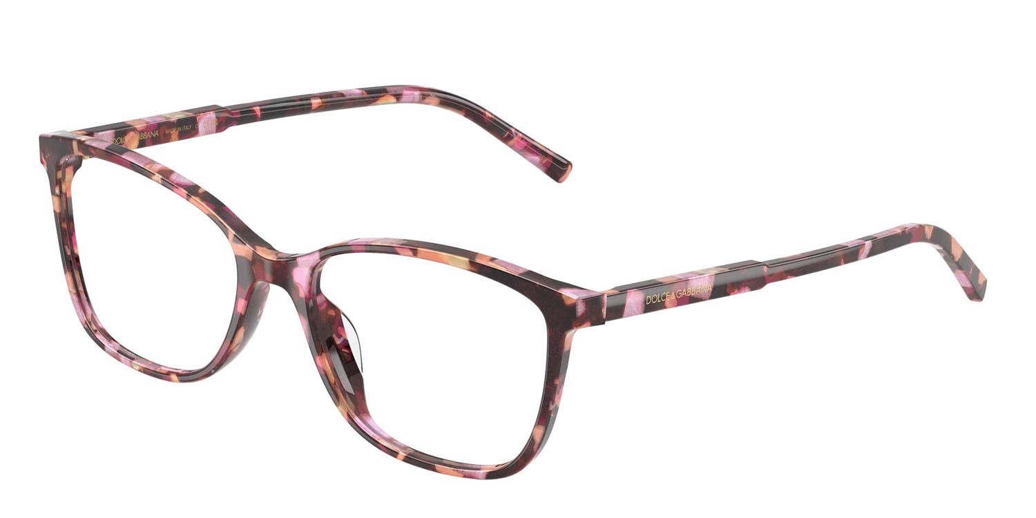 Eyeglasses Dolce & Gabbana DG 3424 (3440) color havana pink pearl shape rectangle lenses lente demo