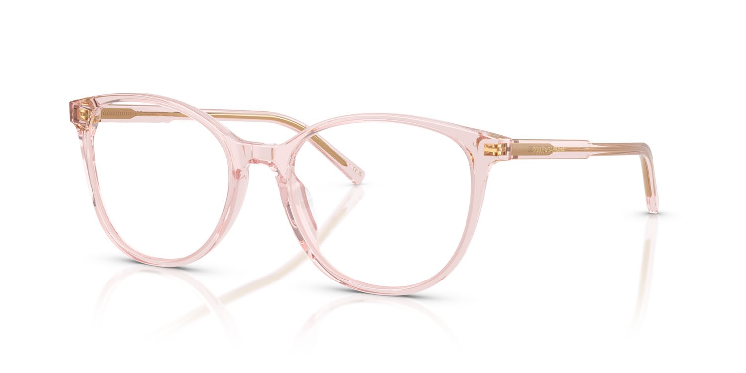 Eyeglasses Dolce & Gabbana DG 3425 (3148) color rosa trasparente shape butterfly lenses lente demo