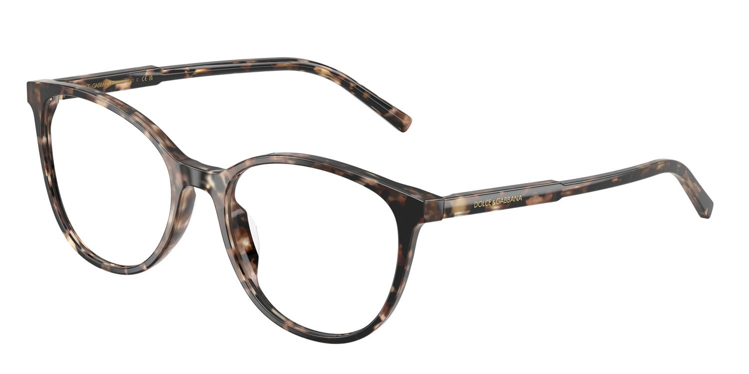Eyeglasses Dolce & Gabbana DG 3425 (3438) color havana brown pearl shape butterfly lenses lente demo