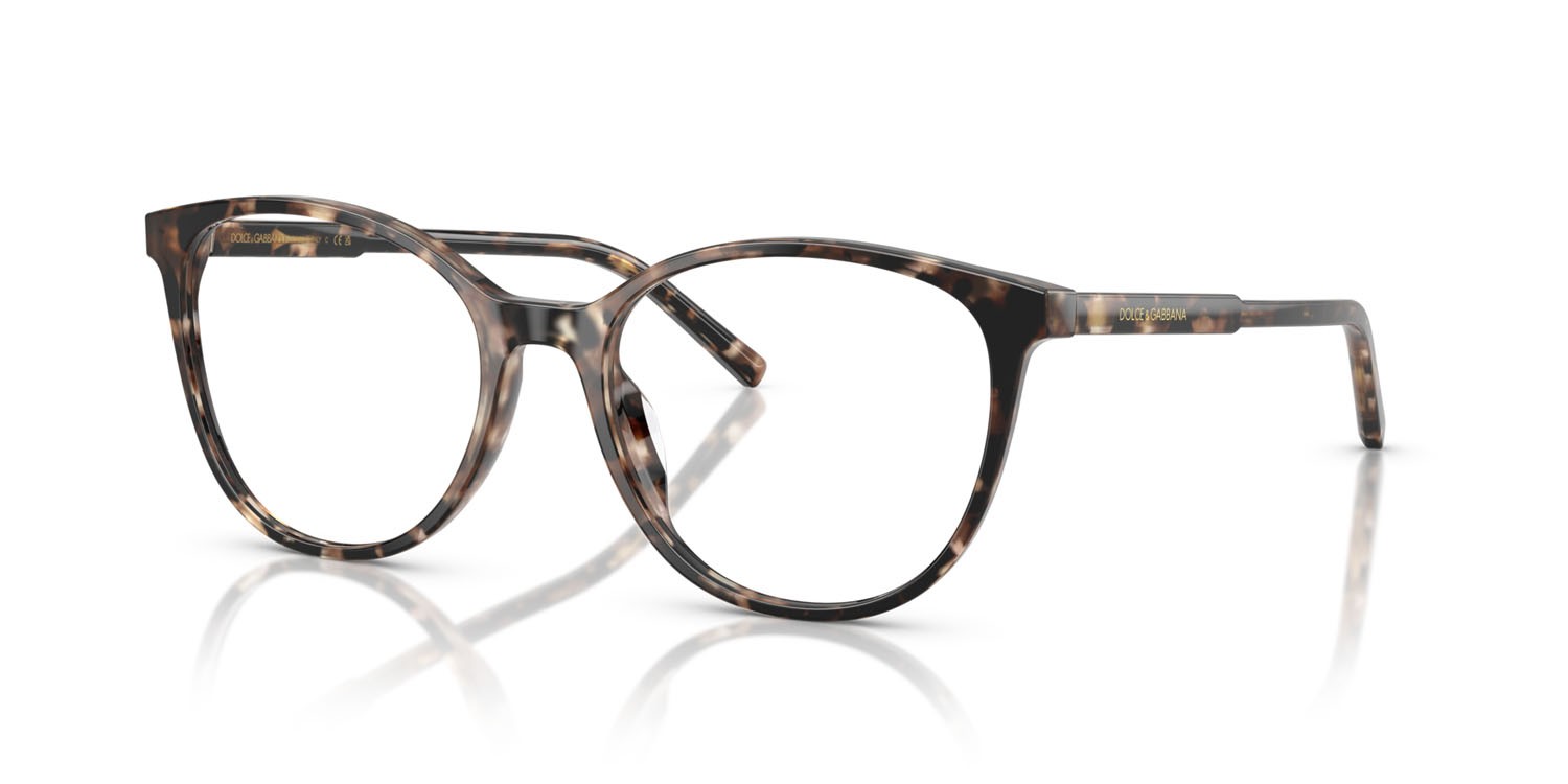 Eyeglasses Dolce & Gabbana DG 3425 (3438) color havana brown pearl shape butterfly lenses lente demo