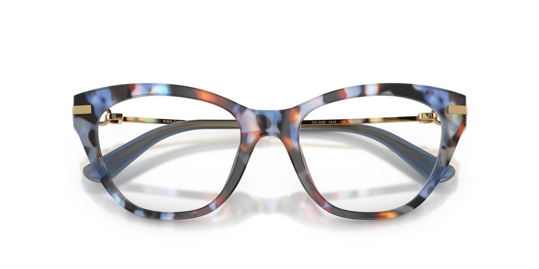 Occhiali da vista Dolce & Gabbana DG 3428 (3443) colore havana blu forma farfalla lenti lente demo