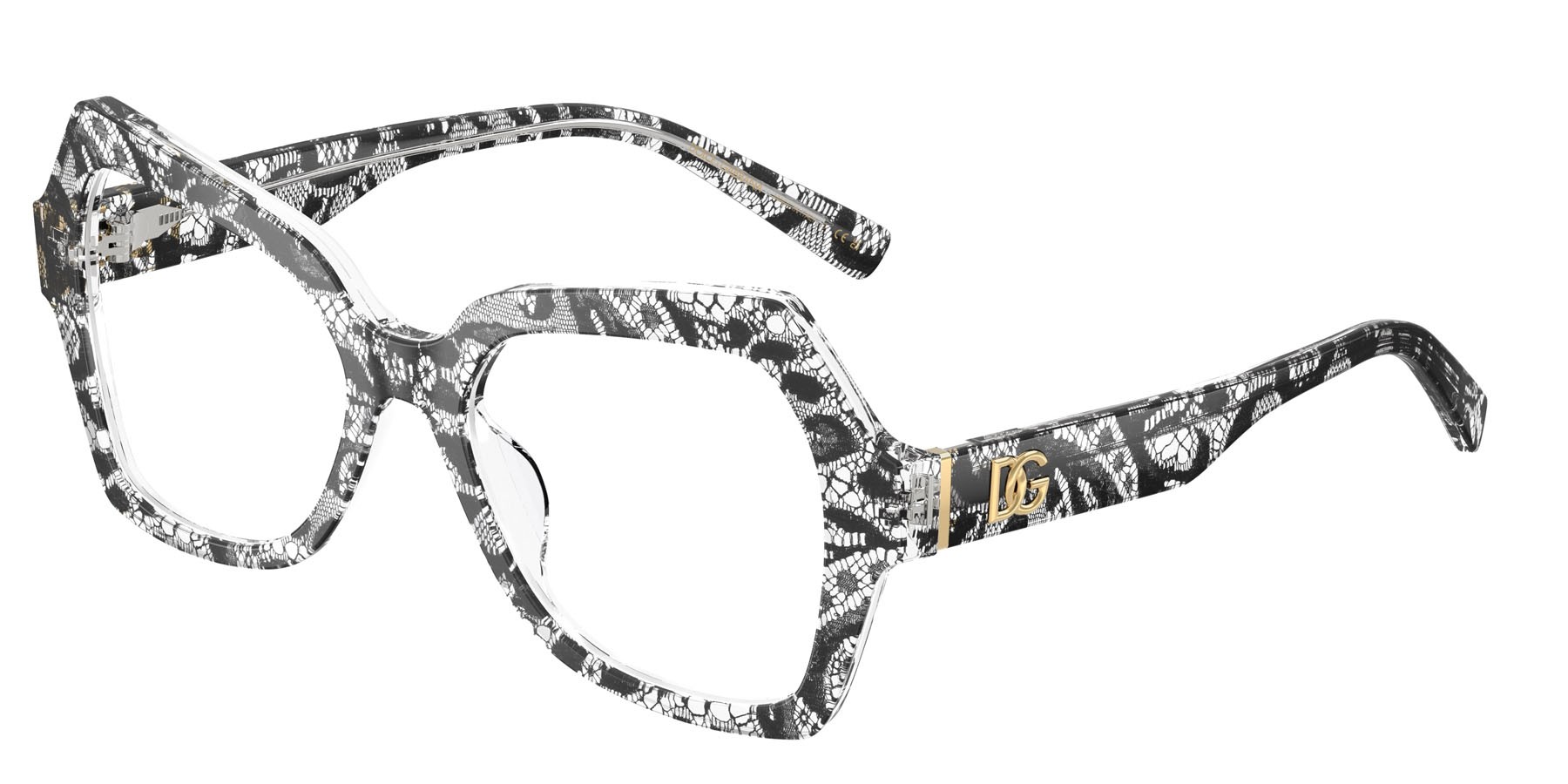 Occhiali da vista Dolce & Gabbana DG 3429 (3287) colore pizzo nero forma farfalla lenti lente demo