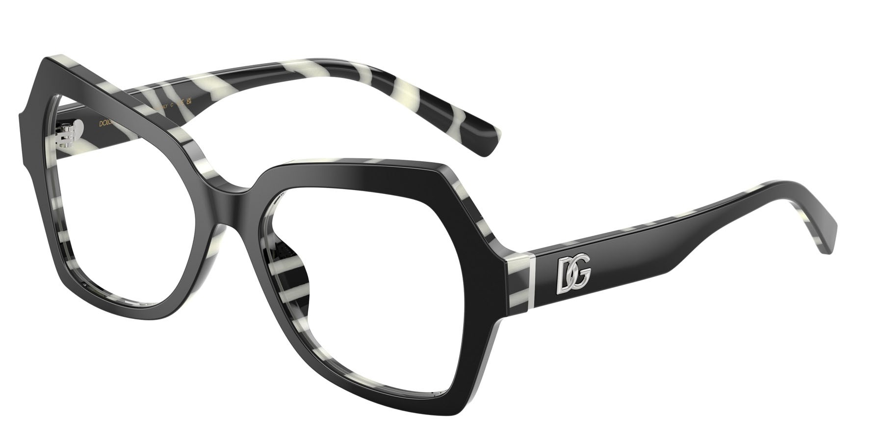 Eyeglasses Dolce & Gabbana DG 3429 (3372) color nero zebrato shape butterfly lenses lente demo