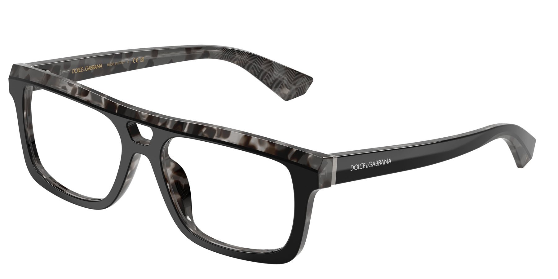 Eyeglasses Dolce & Gabbana DG 3431 (3403) color nero su havana grigio shape rectangle lenses lente demo