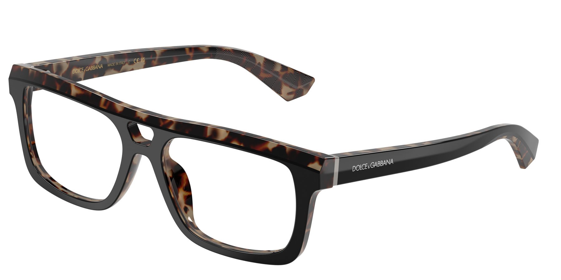 Eyeglasses Dolce & Gabbana DG 3431 (3417) color nero su rosso havana shape rectangle lenses lente demo
