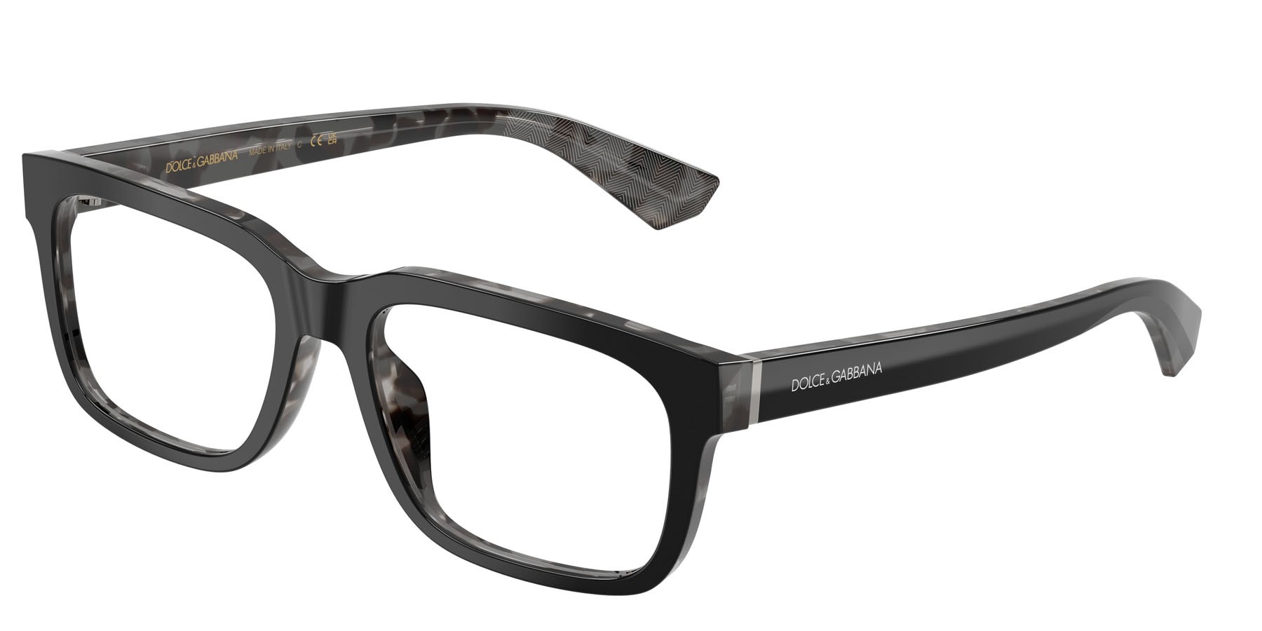 Eyeglasses Dolce & Gabbana DG 3432 (3403) color nero su havana grigio shape rectangle lenses lente demo