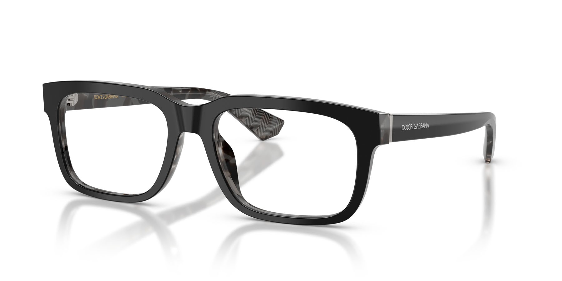 Eyeglasses Dolce & Gabbana DG 3432 (3403) color nero su havana grigio shape rectangle lenses lente demo