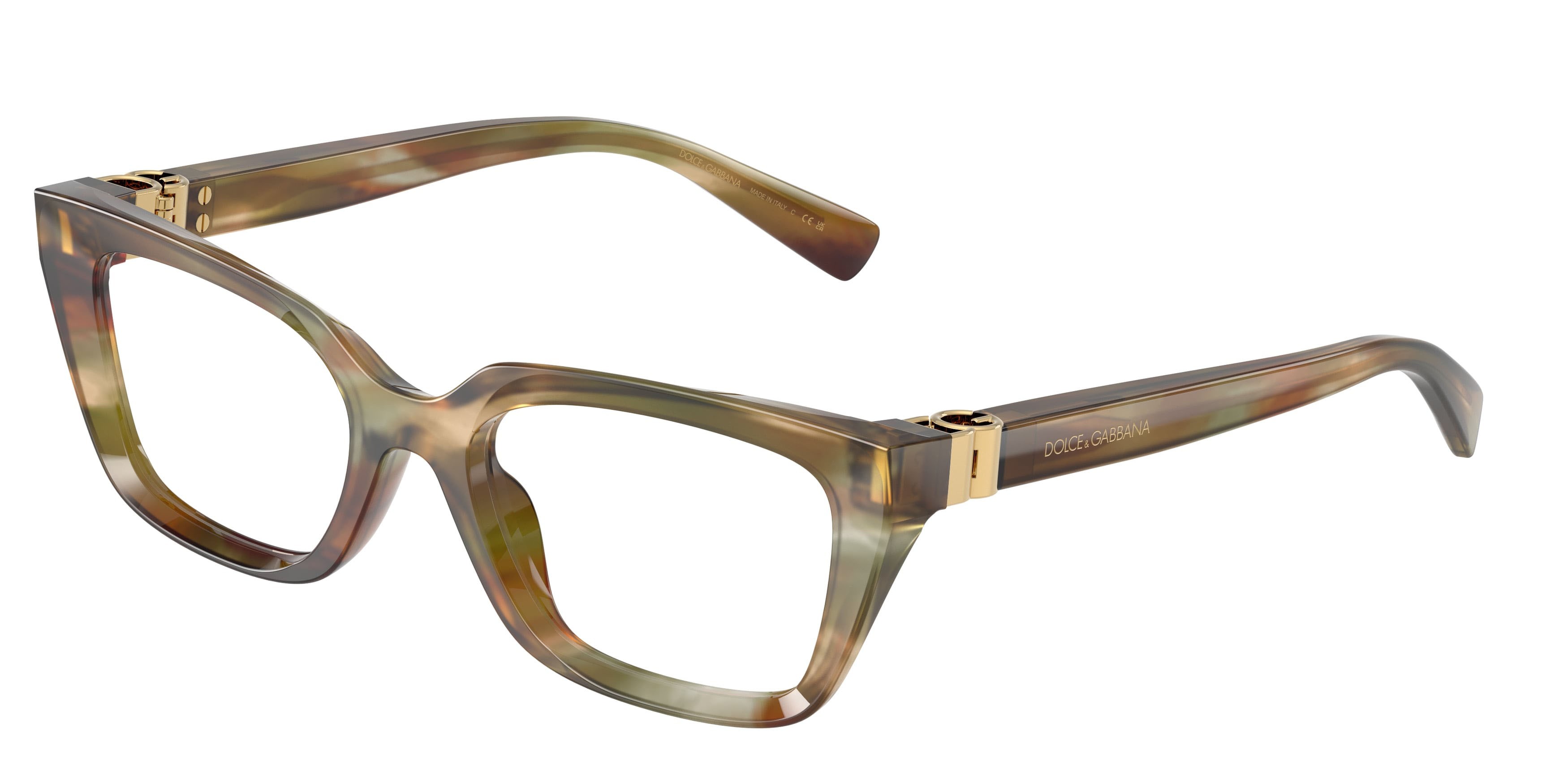 Eyeglasses Dolce & Gabbana DG 3436 (3446) color ocra a righe shape rectangle lenses lente demo