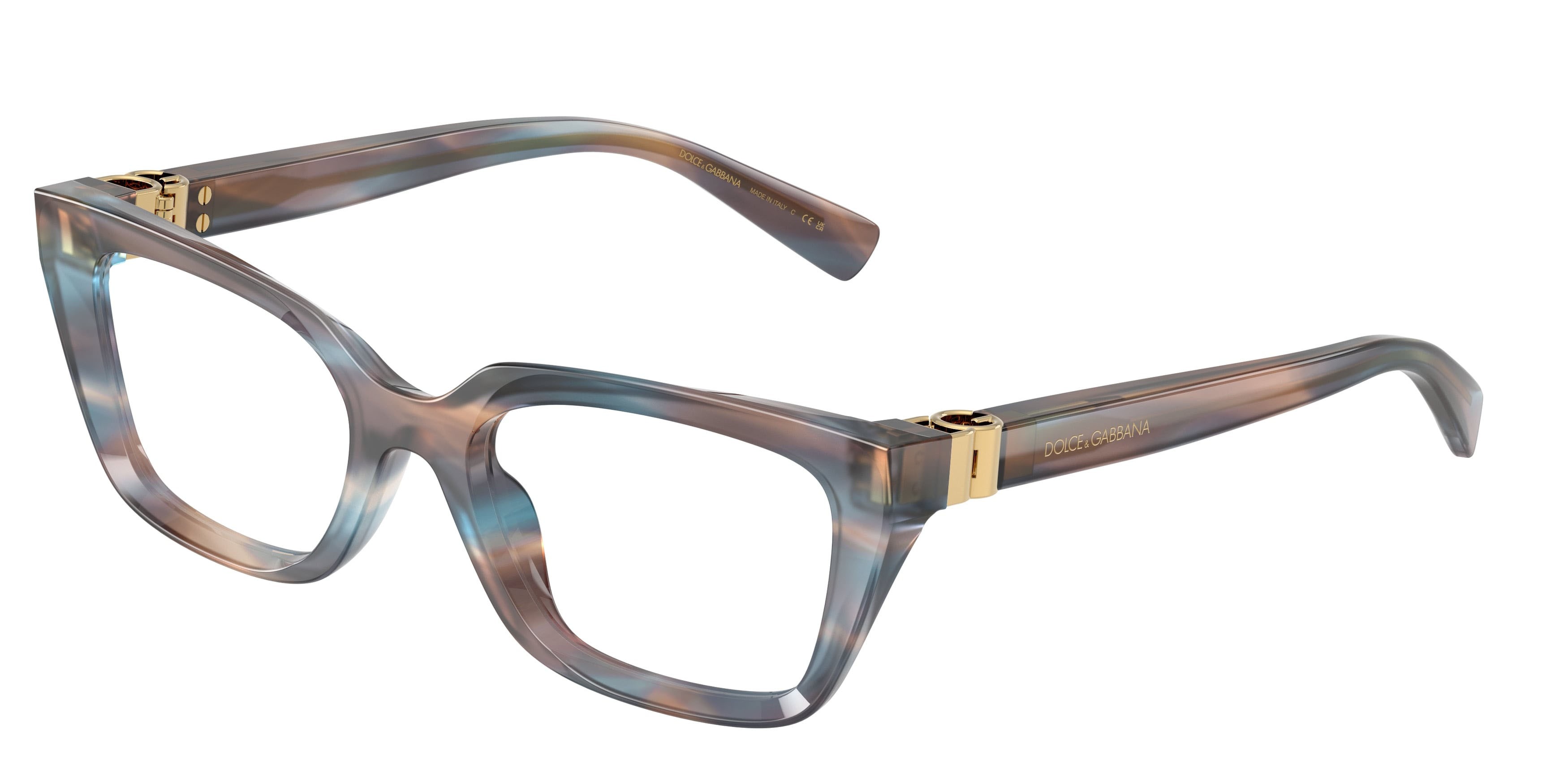 Eyeglasses Dolce & Gabbana DG 3436 (3448) color striato blu shape rectangle lenses lente demo