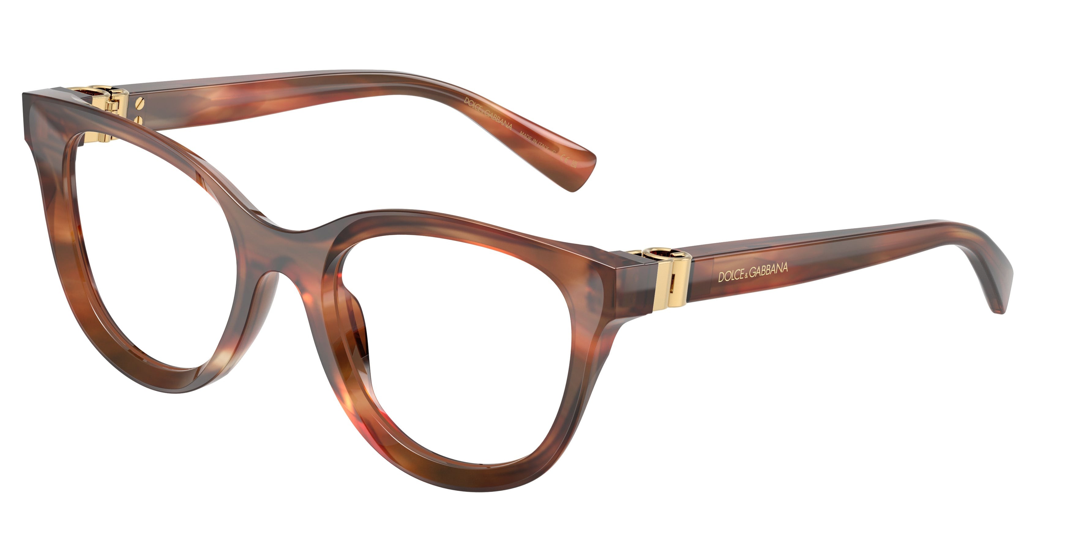 Eyeglasses Dolce & Gabbana DG 3437 (3221) color striato marrone shape pantos lenses lente demo