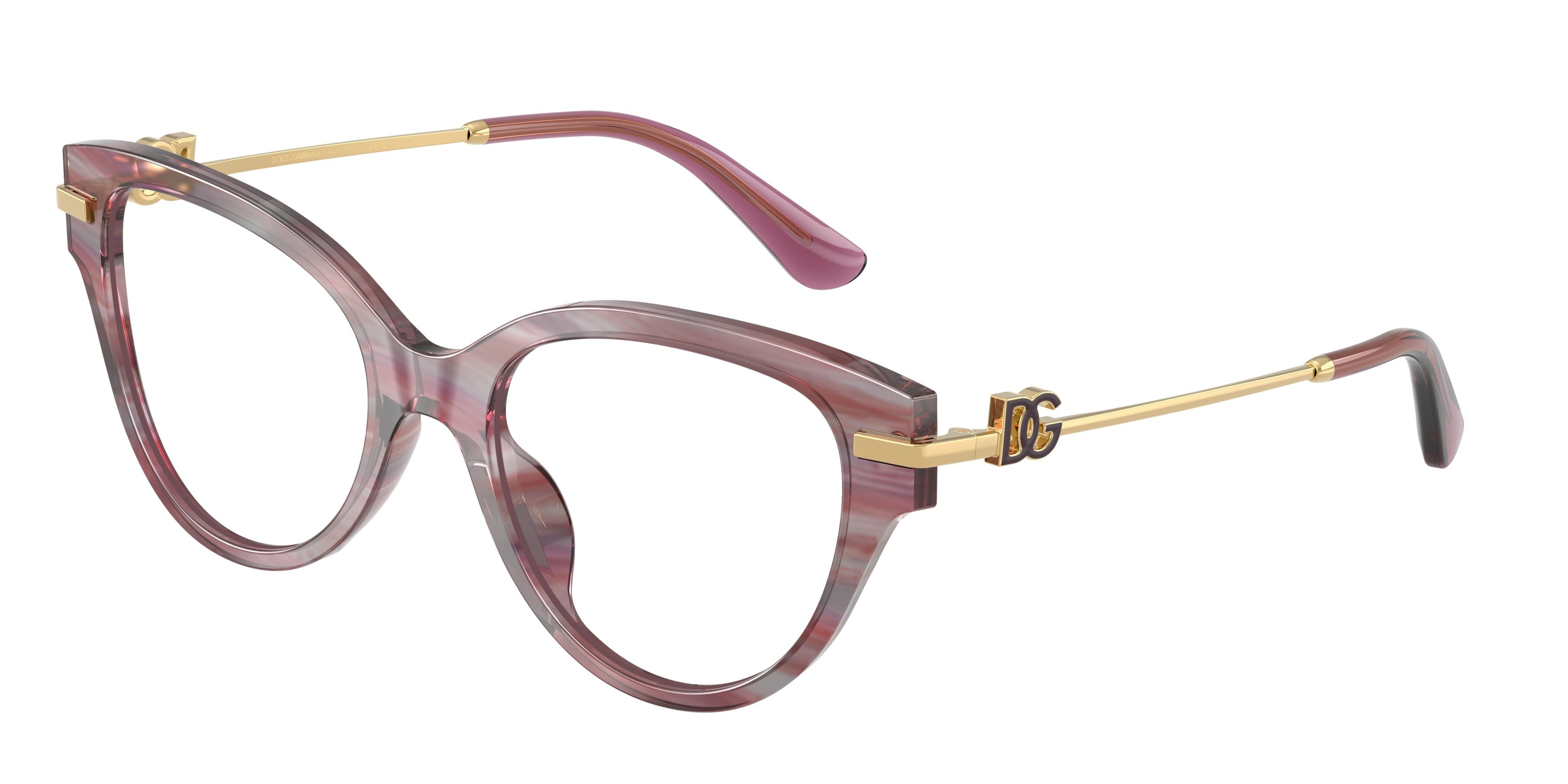 Eyeglasses Dolce & Gabbana DG 3438 (3474) color striato viola shape butterfly lenses lente demo