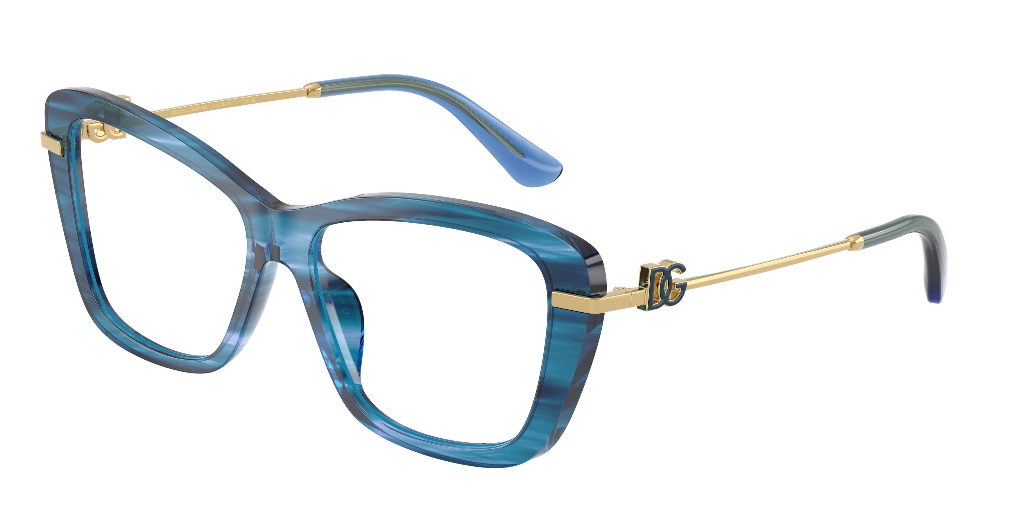 Eyeglasses Dolce & Gabbana DG 3439 (3472) color striato blu shape square lenses lente demo