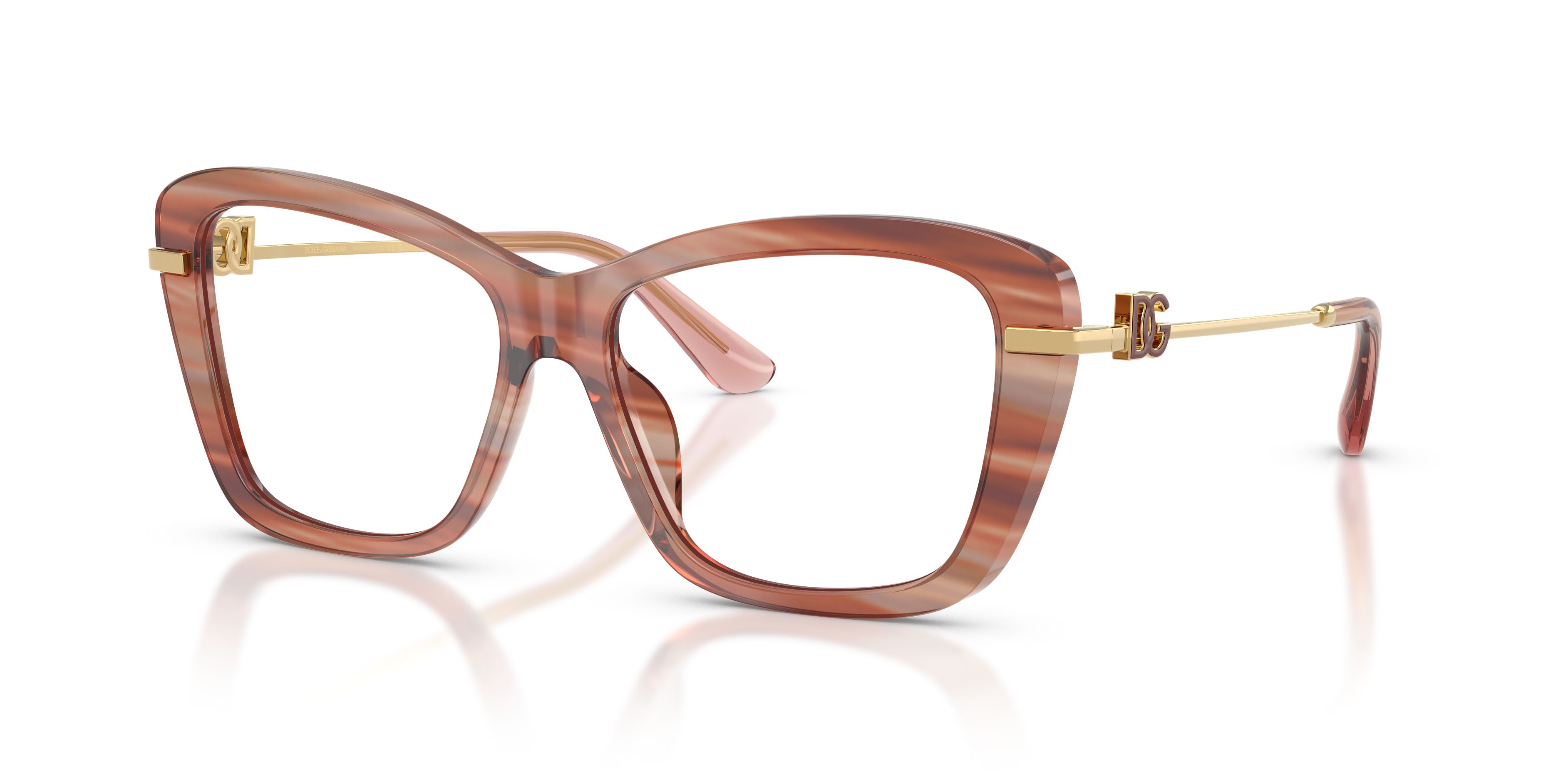Eyeglasses Dolce & Gabbana DG 3439 (3473) color striato rosso shape square lenses lente demo