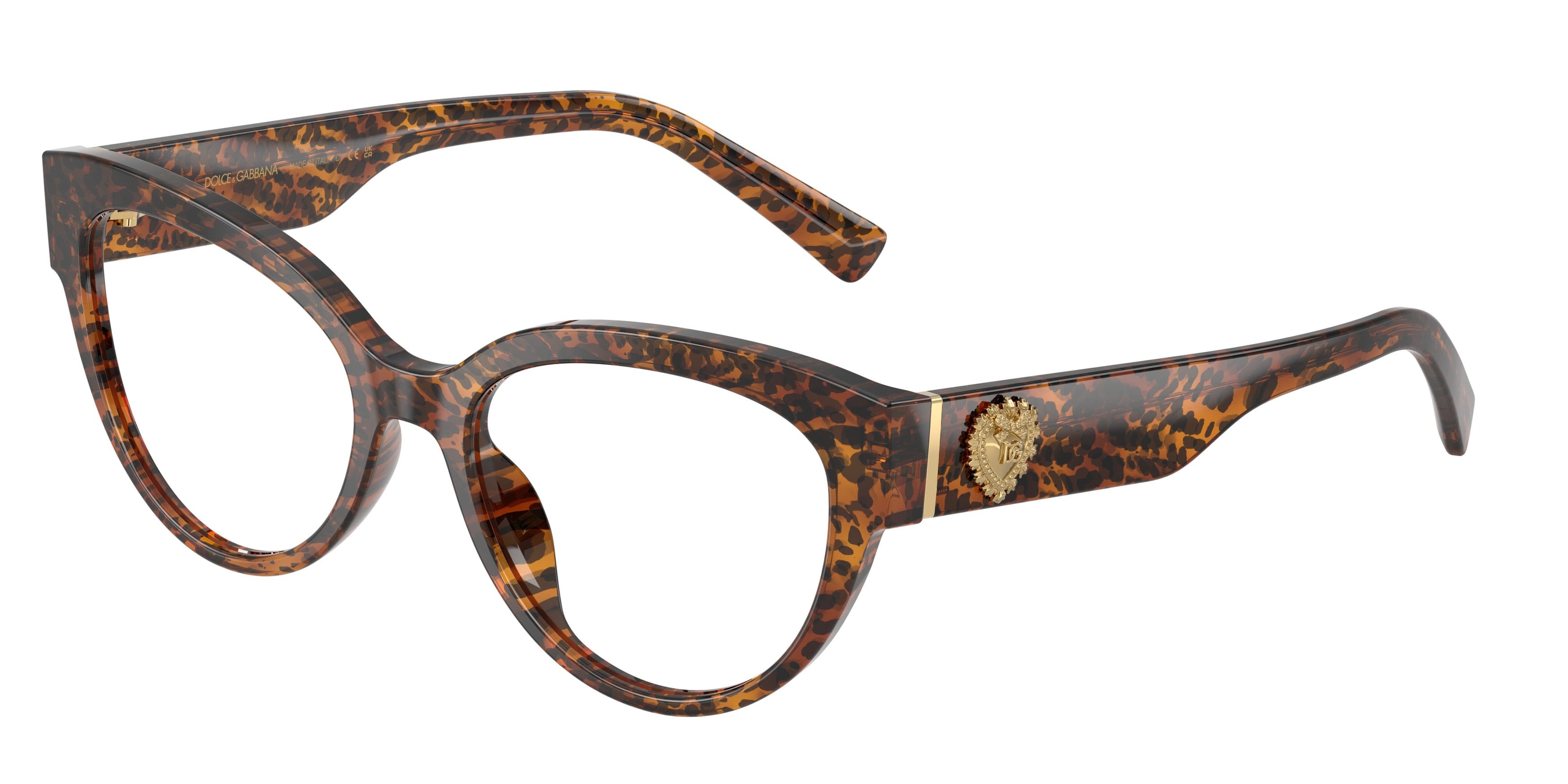 Eyeglasses Dolce & Gabbana DG 3440 (3470) color leo transparent shape cat eye lenses lente demo