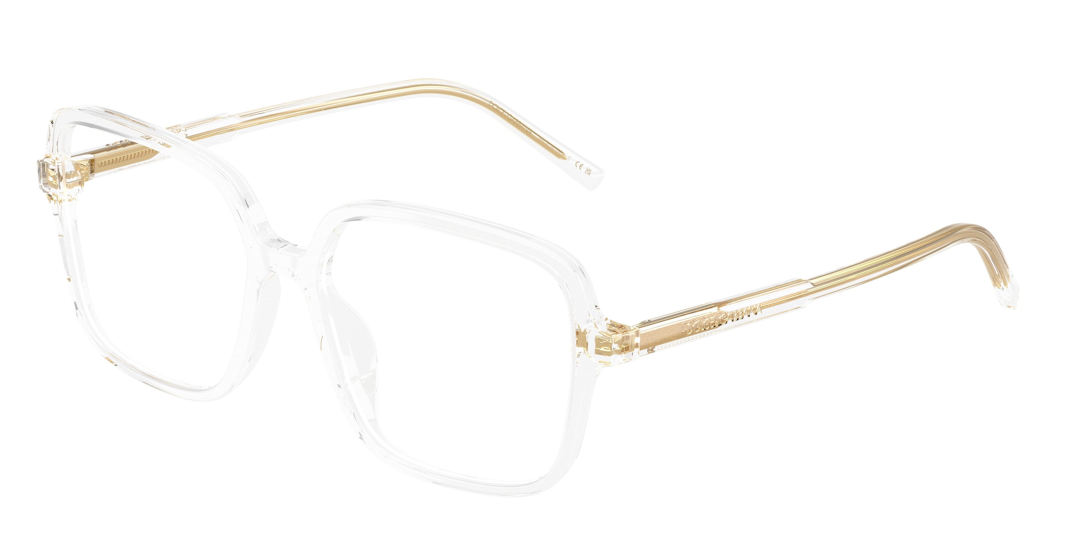 Occhiali da vista Dolce & Gabbana DG 3442 (3133) colore cristallo forma quadrato lenti lente demo