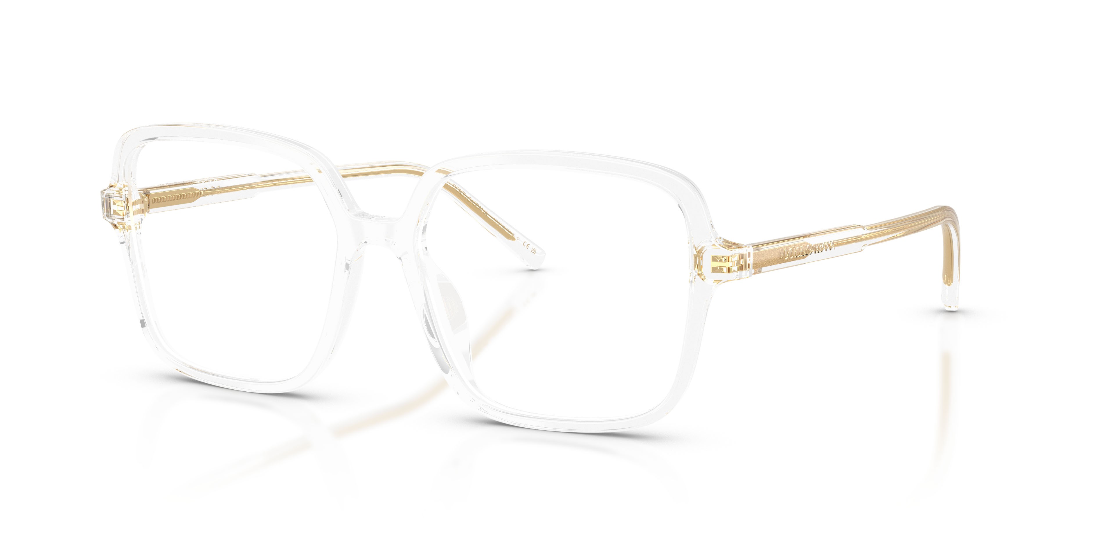 Occhiali da vista Dolce & Gabbana DG 3442 (3133) colore cristallo forma quadrato lenti lente demo