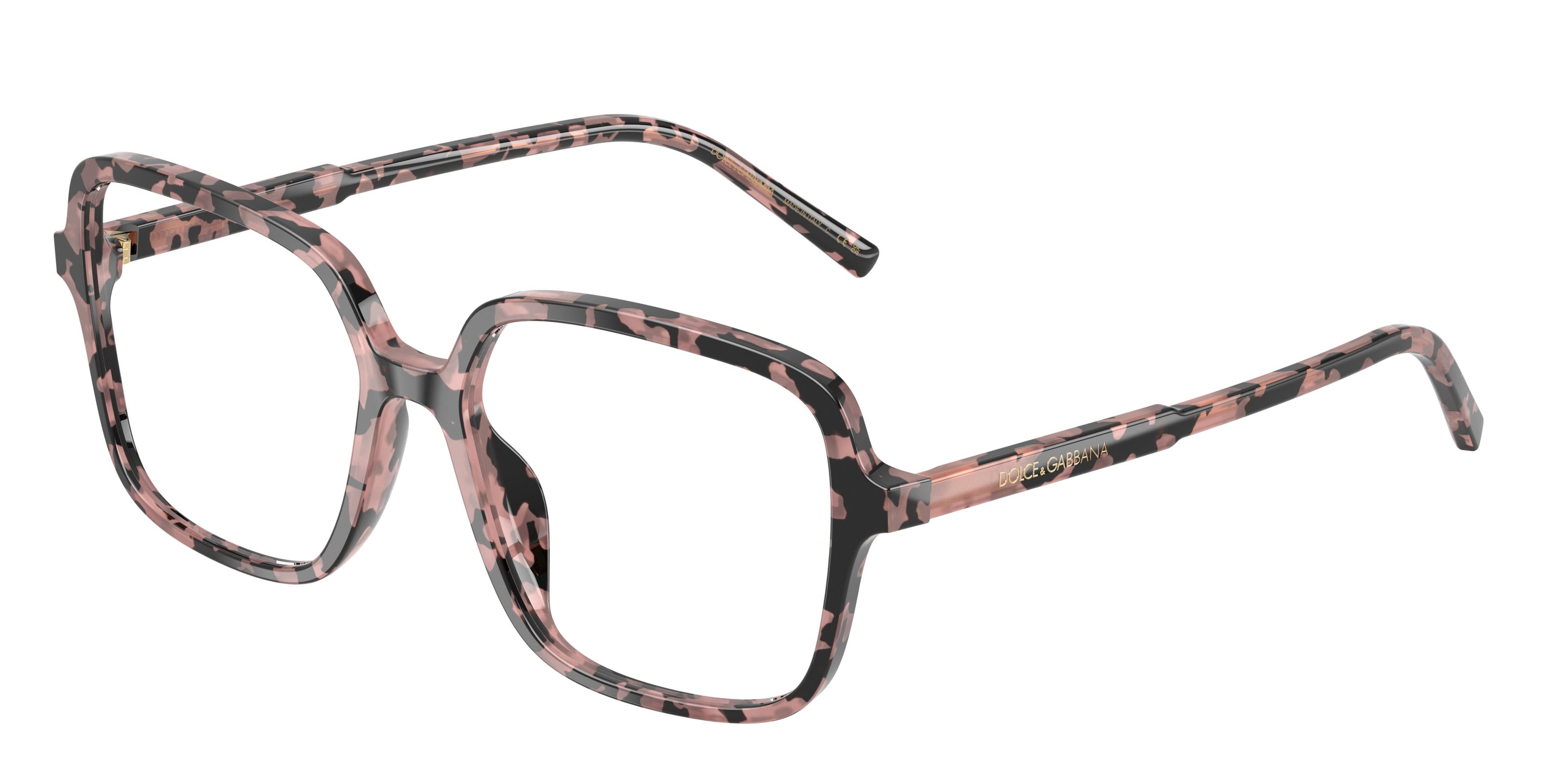 Occhiali da vista Dolce & Gabbana DG 3442 (3476) colore havana rosa forma quadrato lenti lente demo