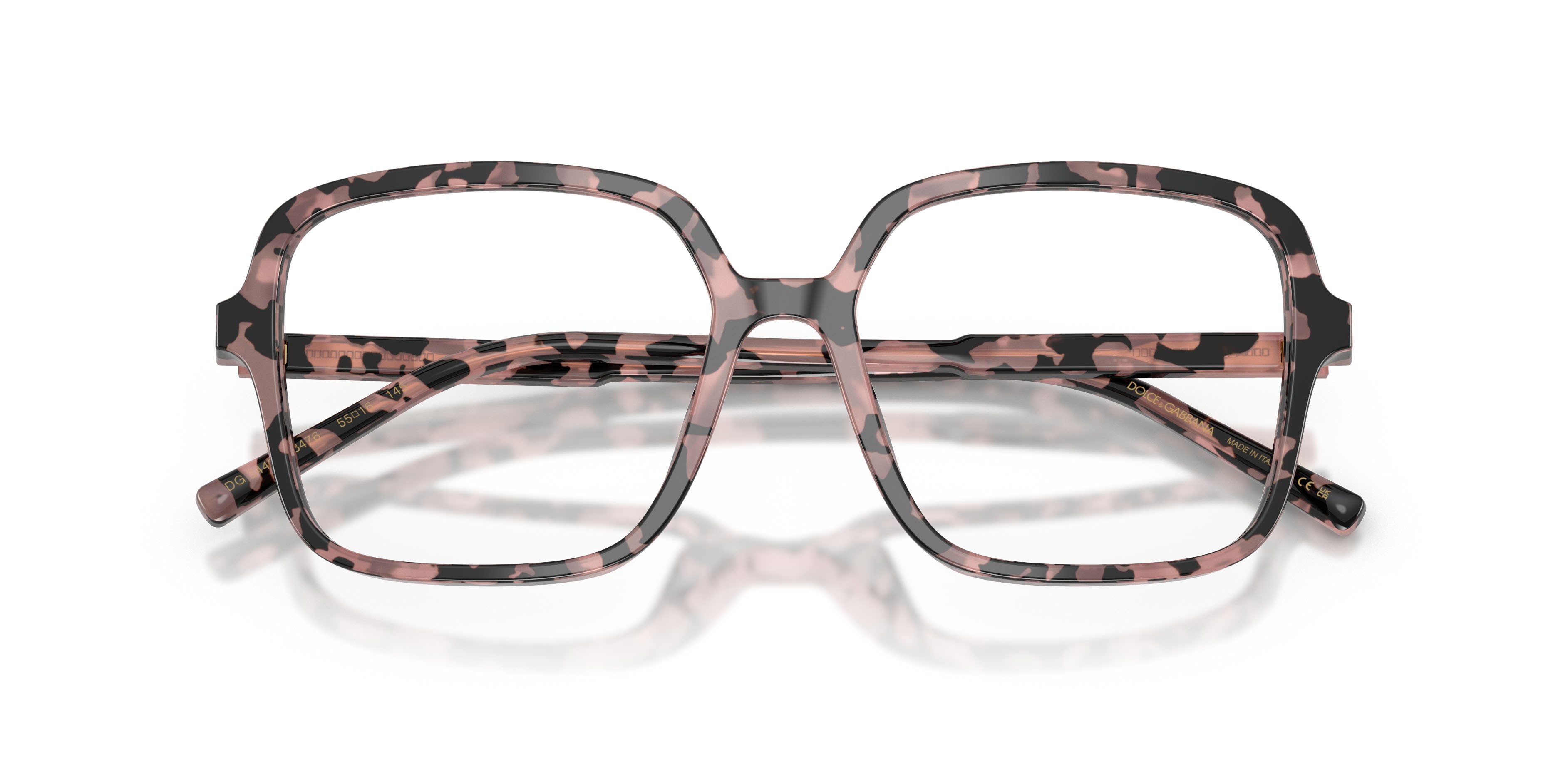 Occhiali da vista Dolce & Gabbana DG 3442 (3476) colore havana rosa forma quadrato lenti lente demo