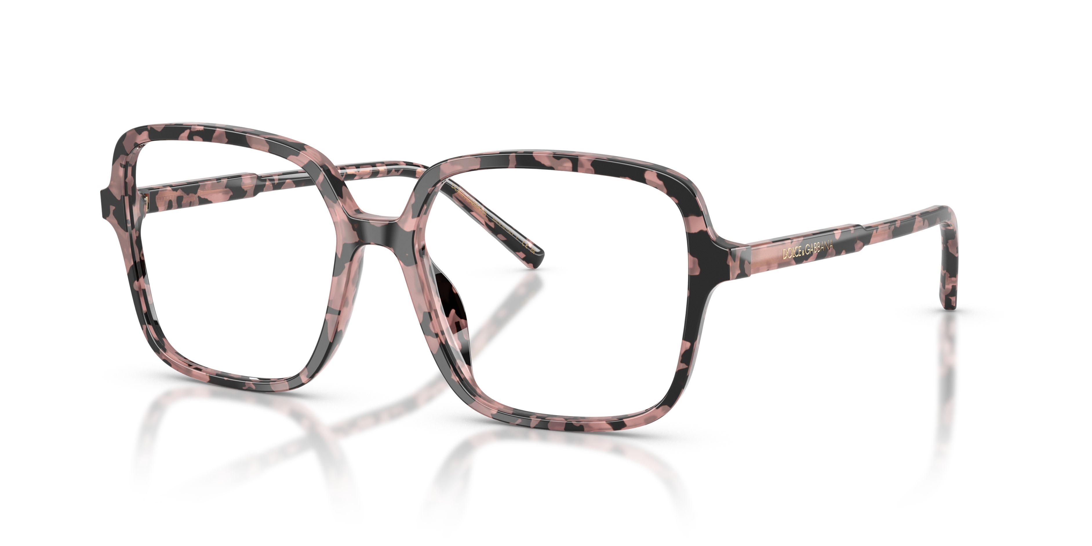 Occhiali da vista Dolce & Gabbana DG 3442 (3476) colore havana rosa forma quadrato lenti lente demo