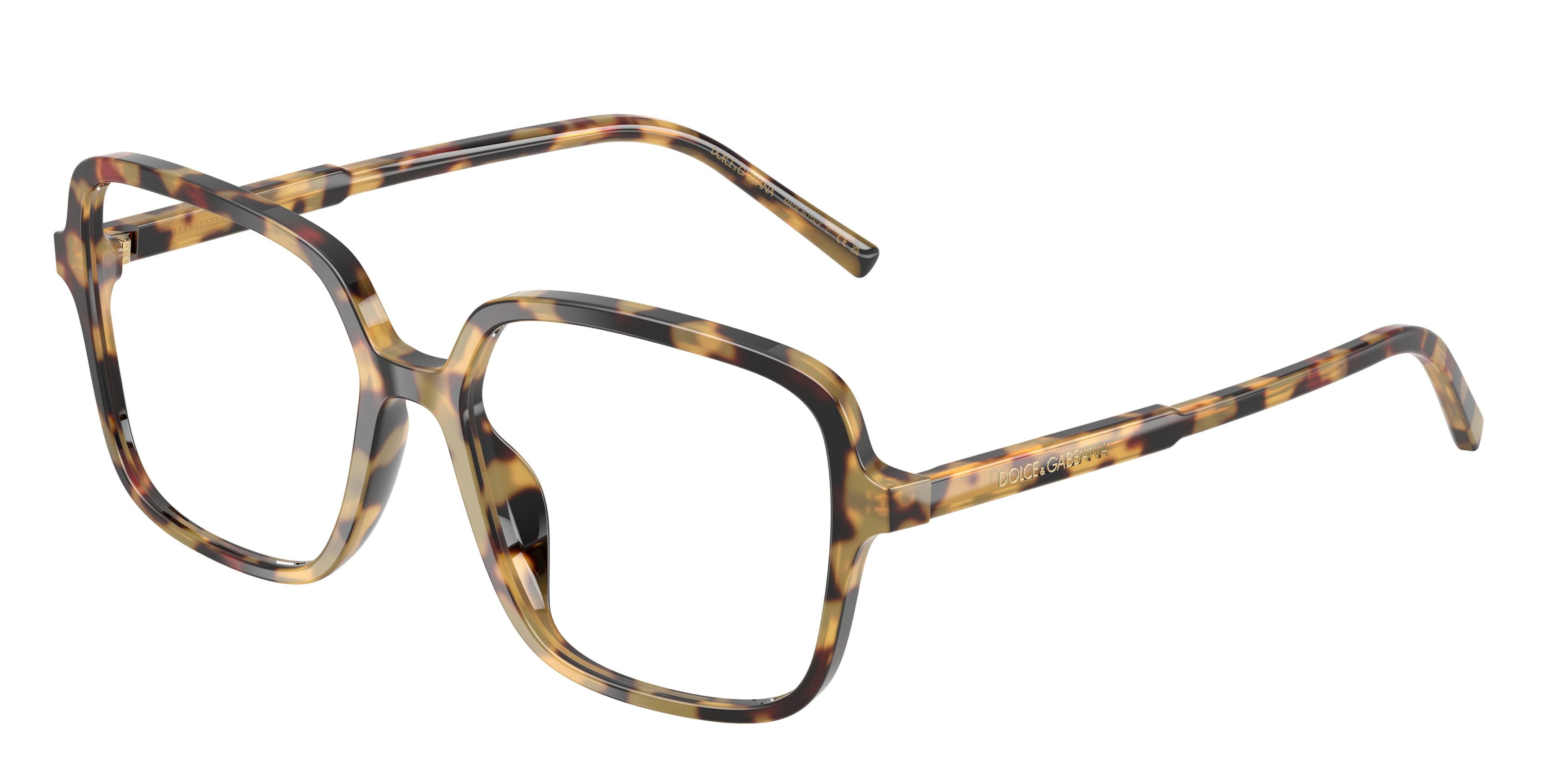 Occhiali da vista Dolce & Gabbana DG 3442 (512) colore havana giallo forma quadrato lenti lente demo