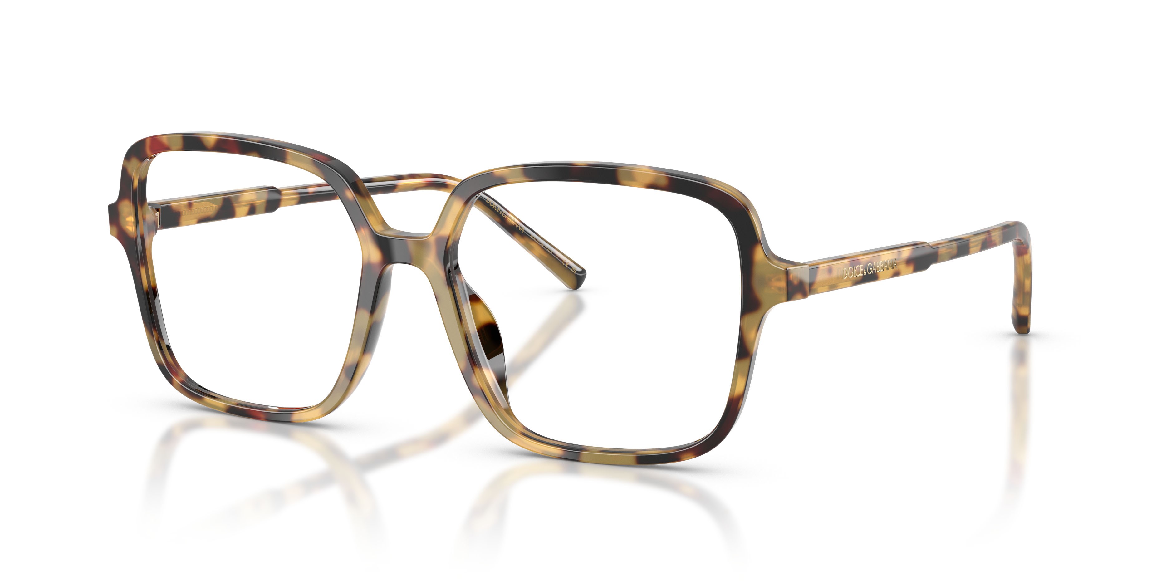 Occhiali da vista Dolce & Gabbana DG 3442 (512) colore havana giallo forma quadrato lenti lente demo