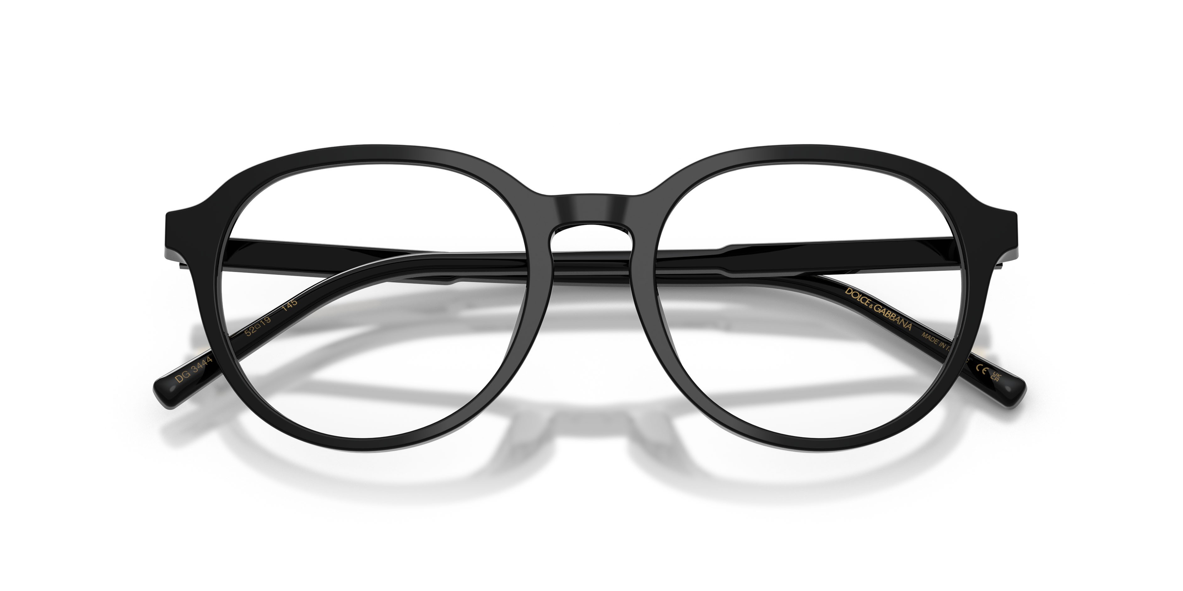 Occhiali da vista Dolce & Gabbana DG 3444 (501) colore nero forma pantos lenti lente demo