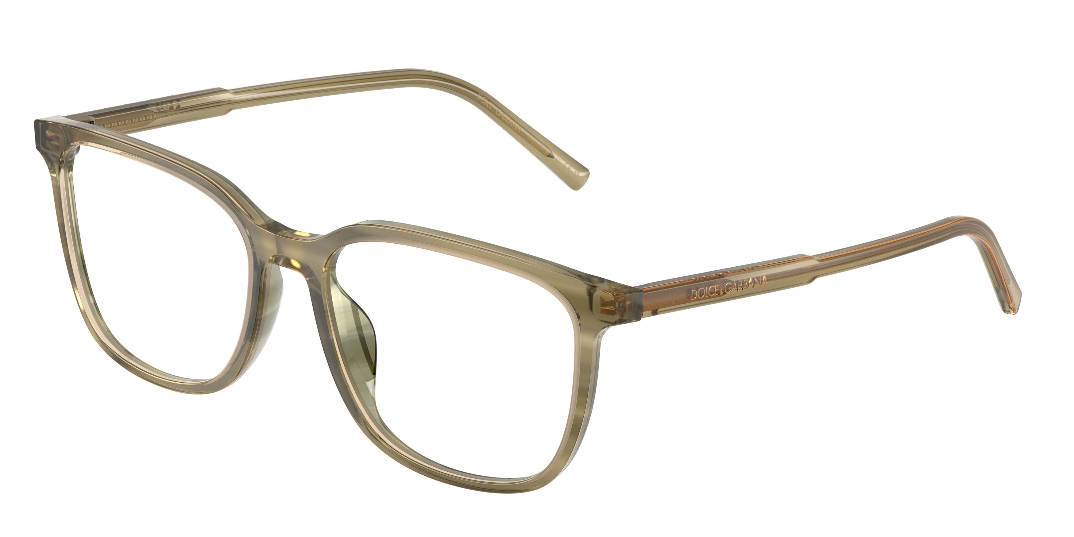 Occhiali da vista Dolce & Gabbana DG 3445 (3480) colore green on striped green forma quadrato lenti lente demo
