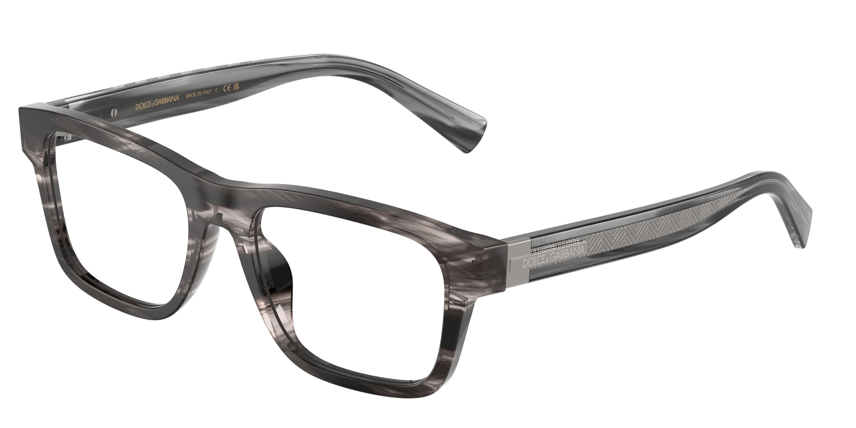 Occhiali da vista Dolce & Gabbana DG 3446 (3440) colore striato grigio forma rettangolare lenti lente demo