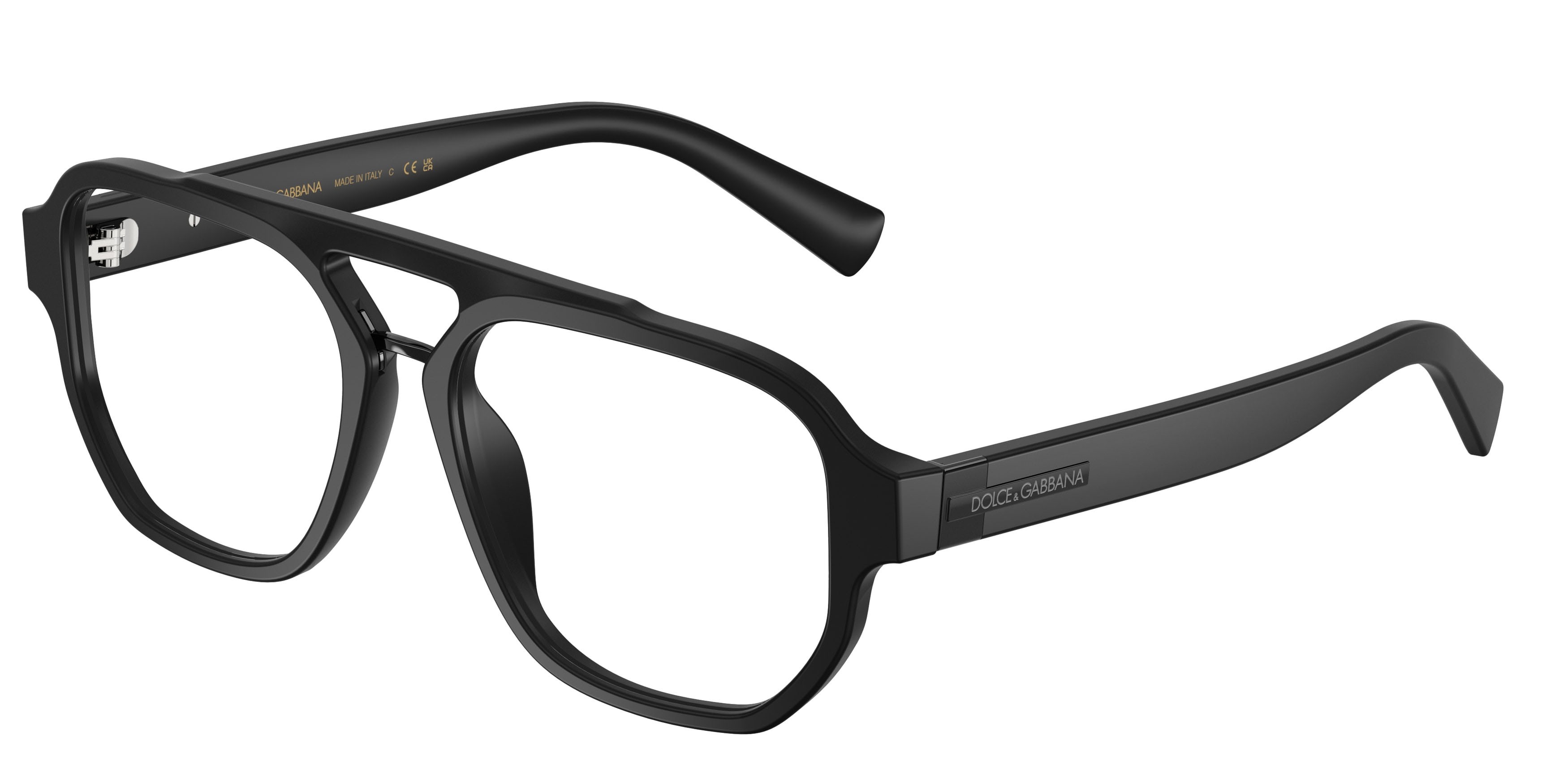 Occhiali da vista Dolce & Gabbana DG 3447 (2525) colore nero opaco forma aviator lenti lente demo