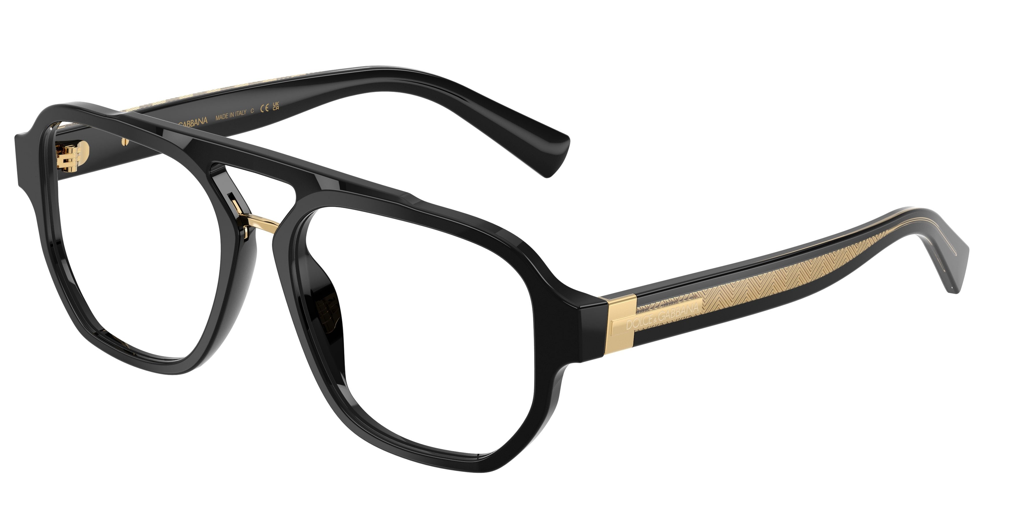Occhiali da vista Dolce & Gabbana DG 3447 (501) colore nero forma aviator lenti lente demo