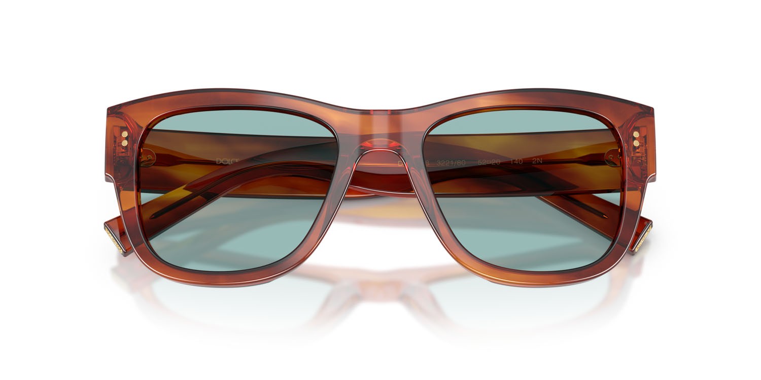 Sunglasses Dolce & Gabbana DG 4338 (322180) color zenzero avana shape square lenses blu