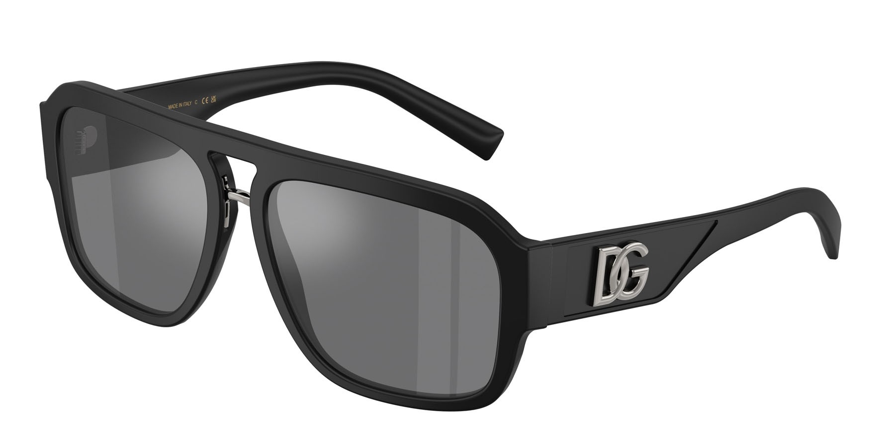 Occhiali da sole Dolce & Gabbana DG 4403 (25256G) colore nero opaco forma aviator lenti grigio nero specchiato