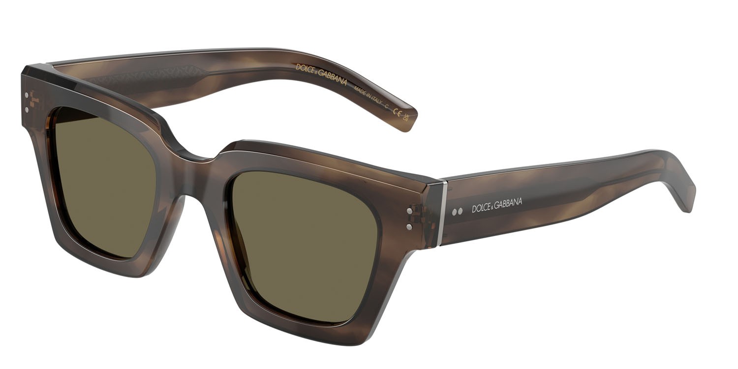 Occhiali da sole Dolce & Gabbana DG 4413 (3200/3) colore havana verde forma quadrato lenti marrone