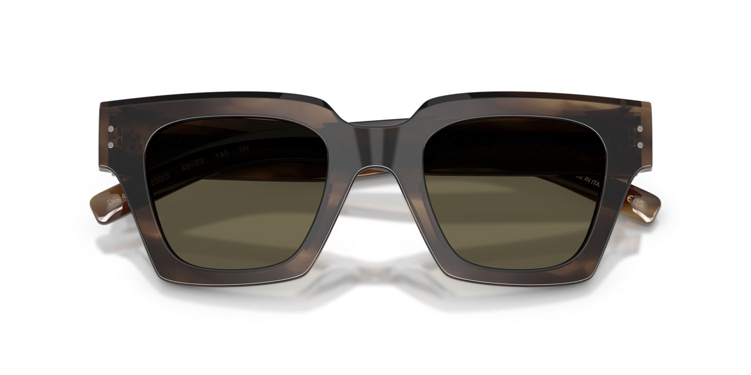 Occhiali da sole Dolce & Gabbana DG 4413 (3200/3) colore havana verde forma quadrato lenti marrone