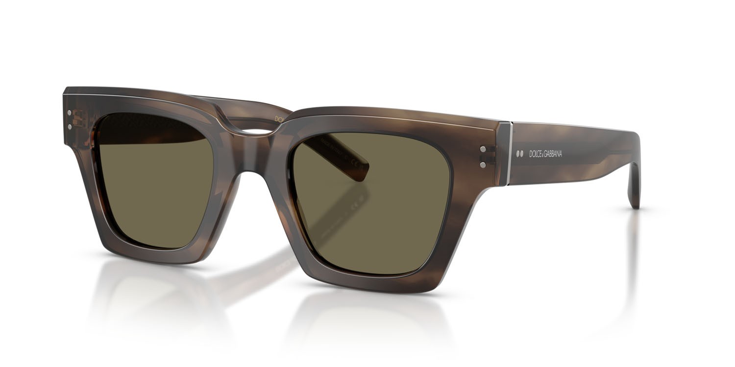 Occhiali da sole Dolce & Gabbana DG 4413 (3200/3) colore havana verde forma quadrato lenti marrone