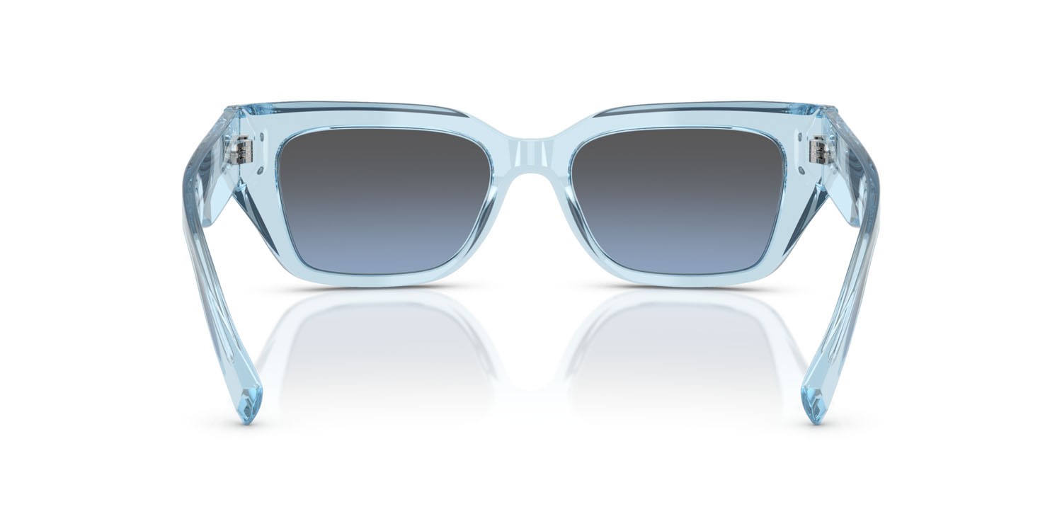 Occhiali da sole Dolce & Gabbana DG 4462 (33227C) colore blu trasparente forma cat eye lenti celeste sfumato argento a specchio