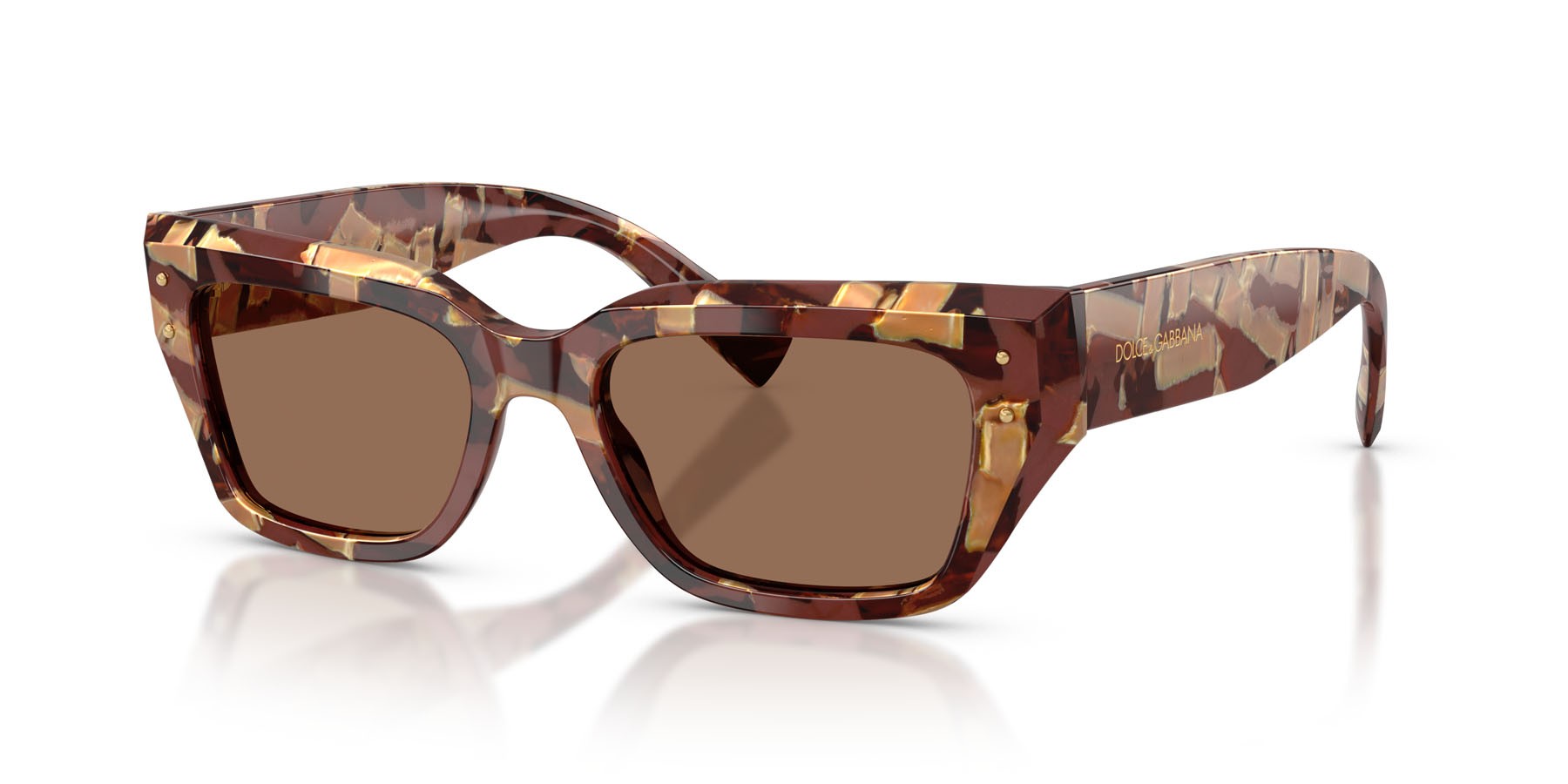 Sunglasses Dolce & Gabbana DG 4462 (346273) color pearl havana brown shape cat eye lenses marrone scuro