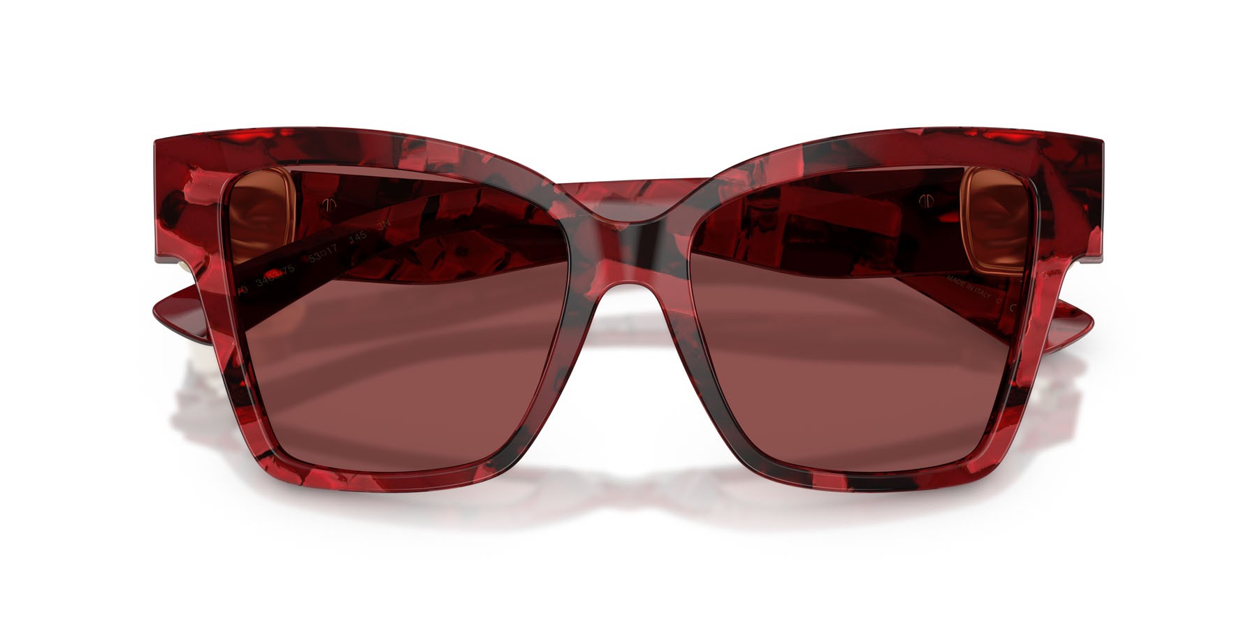 Sunglasses Dolce & Gabbana DG 4470 (346375) color pearl havana red shape square lenses violetto scuro