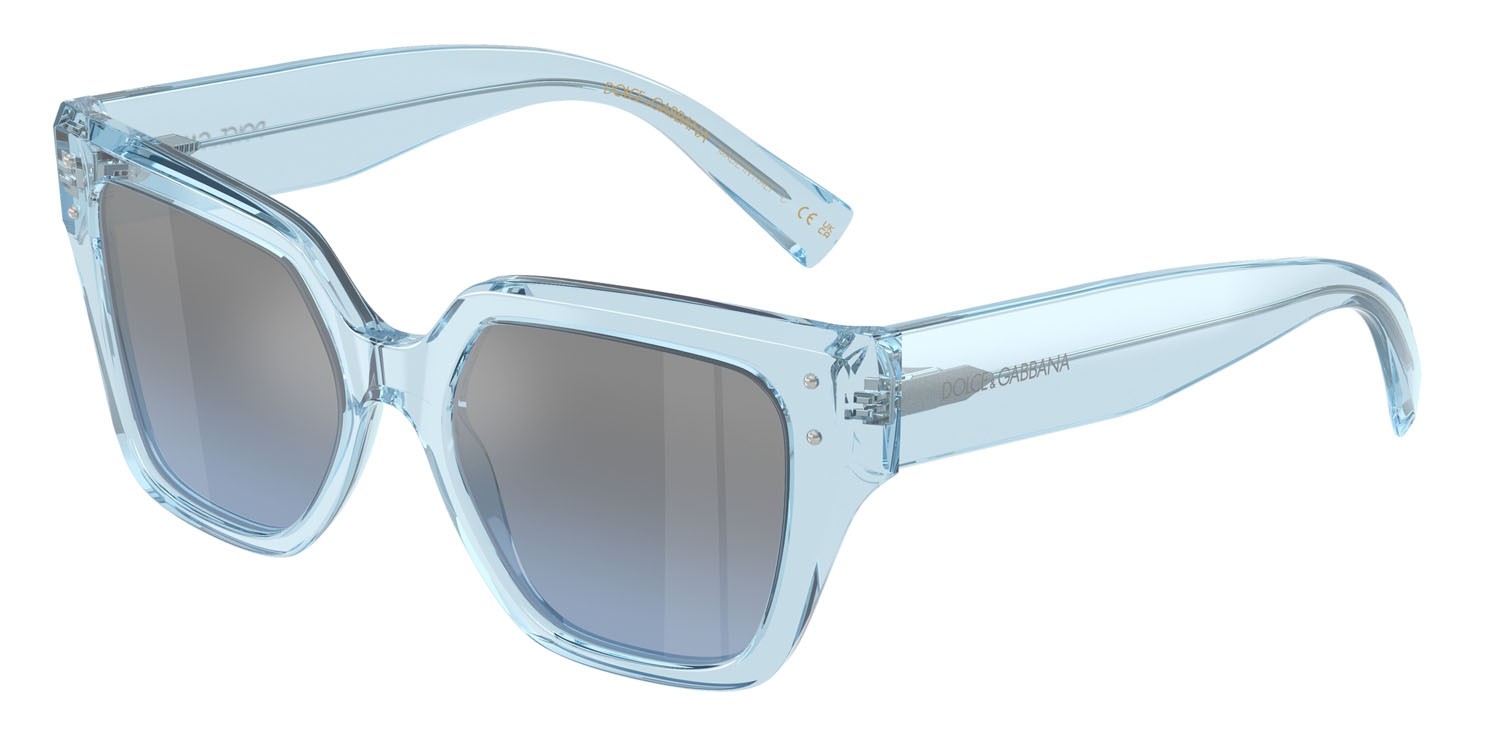 Sonnenbrillen Dolce & Gabbana DG 4471 (33227C) farbe blu trasparente form quadratisch gläser celeste sfumato argento a specchio