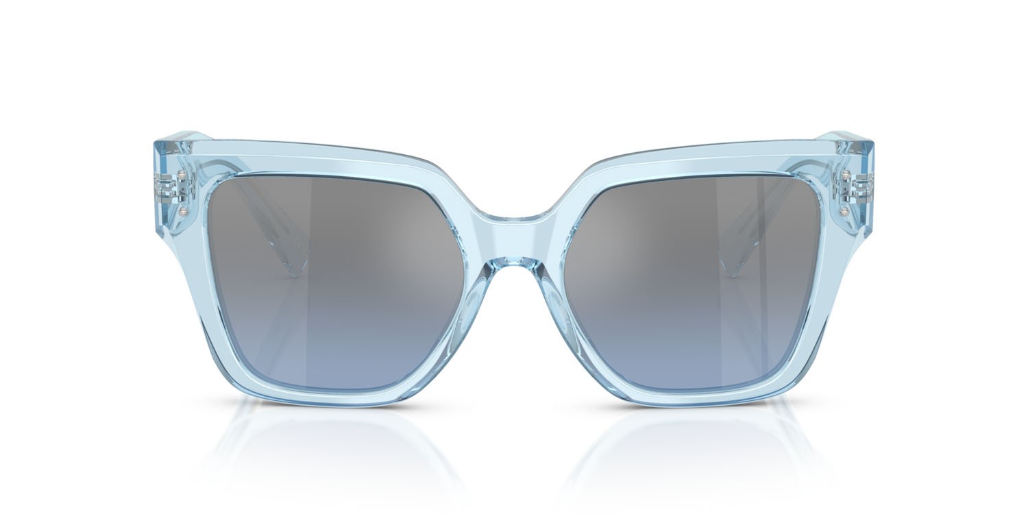 Sonnenbrillen Dolce & Gabbana DG 4471 (33227C) farbe blu trasparente form quadratisch gläser celeste sfumato argento a specchio