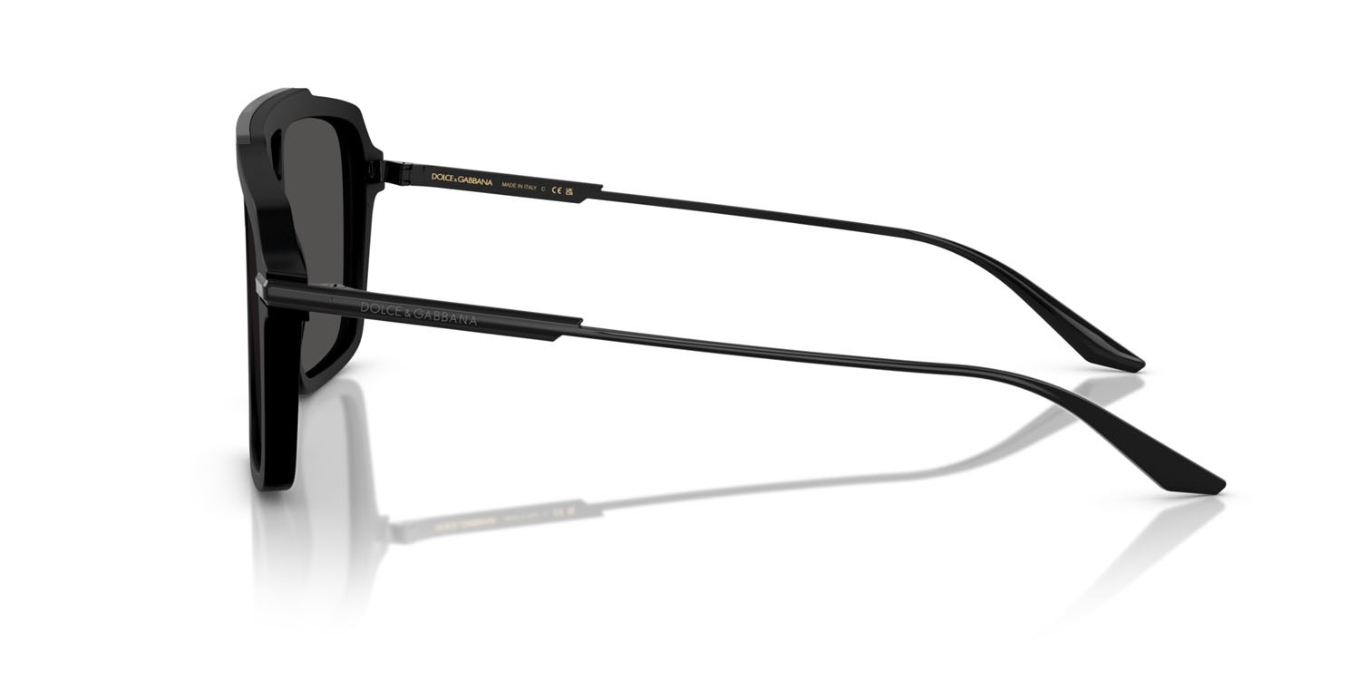 Occhiali da sole Dolce & Gabbana DG 4477 (252587) colore nero opaco forma aviator lenti grigio scuro
