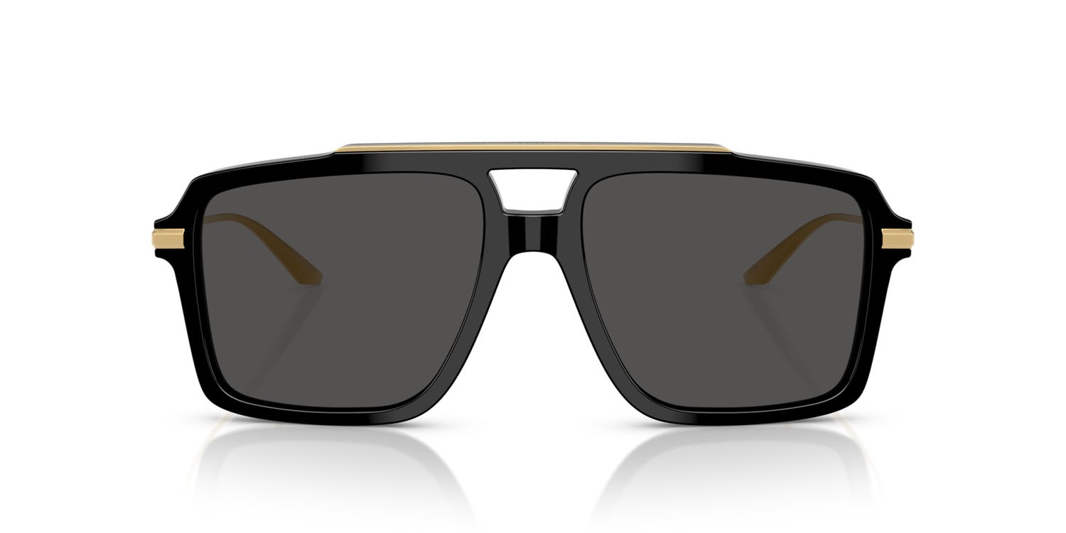 Occhiali da sole Dolce & Gabbana DG 4477 (501/87) colore nero forma aviator lenti grigio scuro