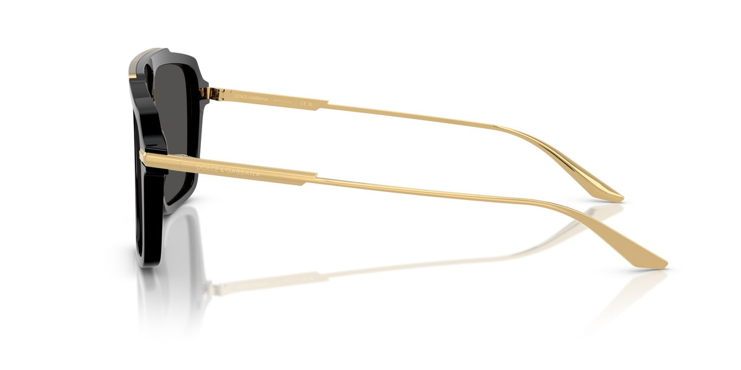 Occhiali da sole Dolce & Gabbana DG 4477 (501/87) colore nero forma aviator lenti grigio scuro